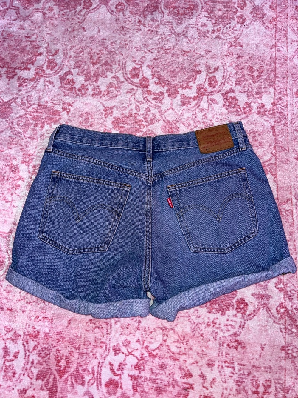 Levi's 501 Blue Rolled-Hem Denim Shorts Size 30
